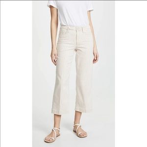 PAIGE Nellie High Rise Striped Culotte Jeans